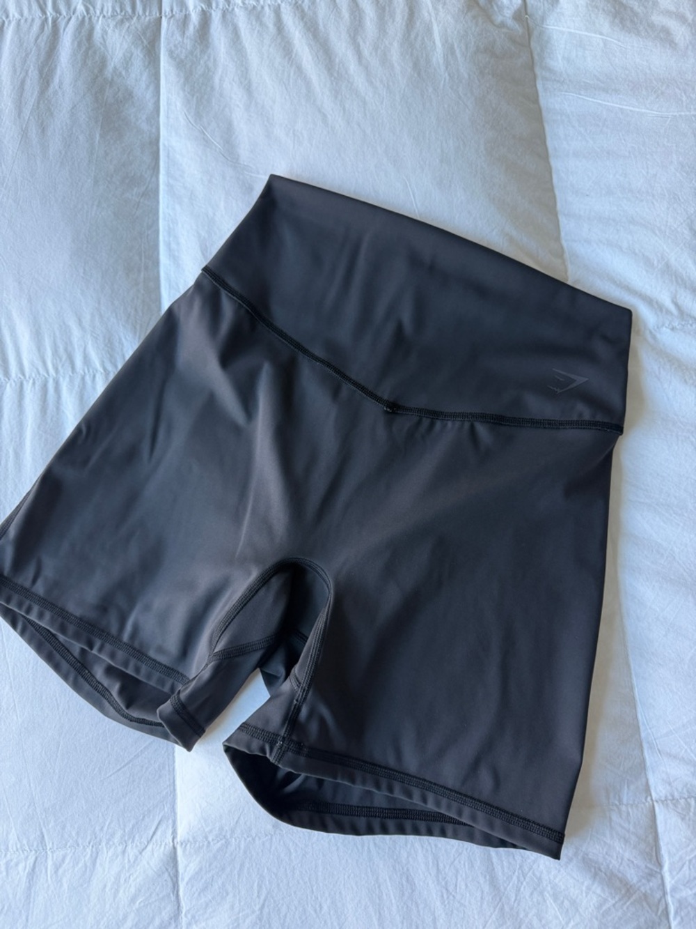 Gymshark Black High-Rise Bike Shorts with Wide Waistband